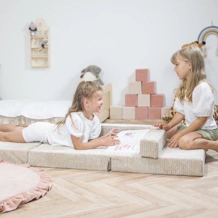 KiddyMoon MATERAC z poduszką KMMP-1650 Mebel piankowy, beżowy