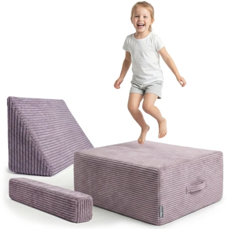 KiddyMoon KFT 700 fotel piankowy z trampoliną fioletowy