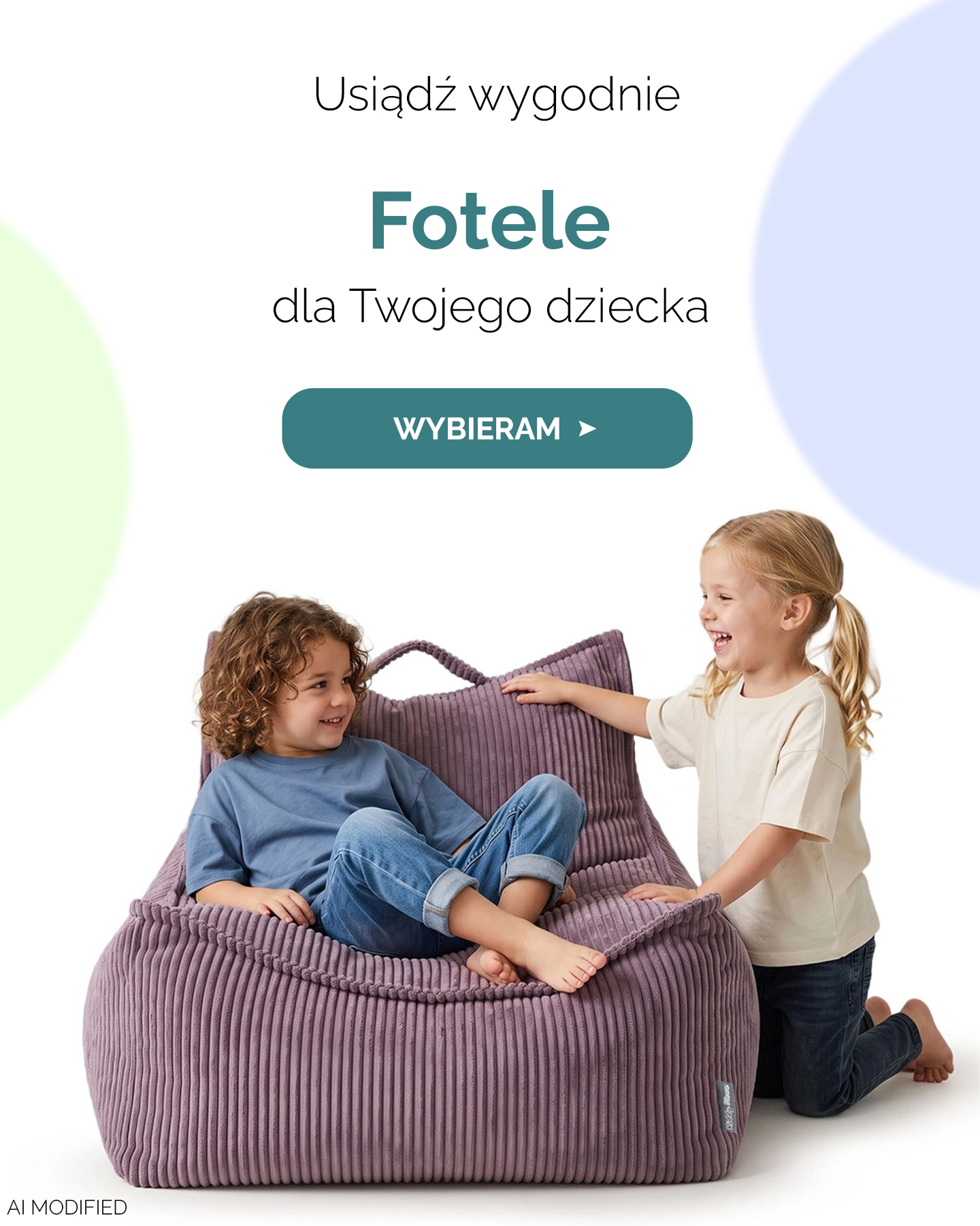 Fotele dla dzieci | Wygodne piankowe fotele