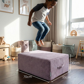 KiddyMoon KTR-700 pufa trampolina sprężyny bonellowe fioletowy