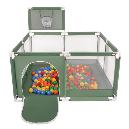 Boisko KK-100X z piłeczkami 6cm Zabawka kojec, zielony: żółty-zielony-niebieski-czerwony-pomarańcz