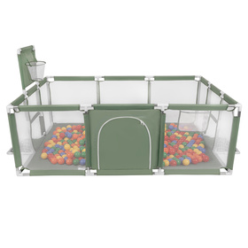 Boisko BO-100X z piłeczkami 6cm Zabawka kojec, zielony: żółty-zielony-niebieski-czerwony-pomarańcz