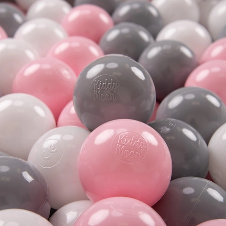 KiddyMoon Plastikowe piłeczki 7cm Zabawka zestaw kulek, biały