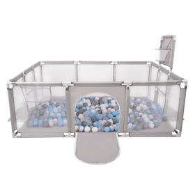 Boisko BO-100X z piłeczkami 6cm Zabawka kojec, szary: szary-biały-transparent-babyblue