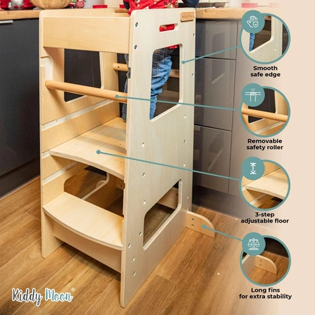 KiddyMoon ST-003 Mebel kitchen helper, czarny