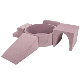 KiddyMoon Piankowy plac zabaw STRIPES PPZP-OK30VS-125 z piłeczkami Zabawka plac zabaw, fioletowy: pastelowy niebieski-pastelowy żółty-biały-mięta-pudrowy róż