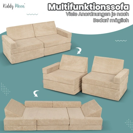 KiddyMoon Kanapa KKM-1400 Mebel piankowy, jasnoszary