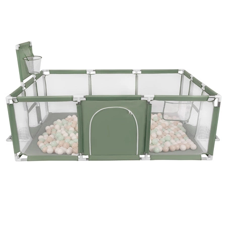 Boisko BO-100X z piłeczkami 6cm Zabawka kojec, zielony: pastelowy beż-biały-mięta