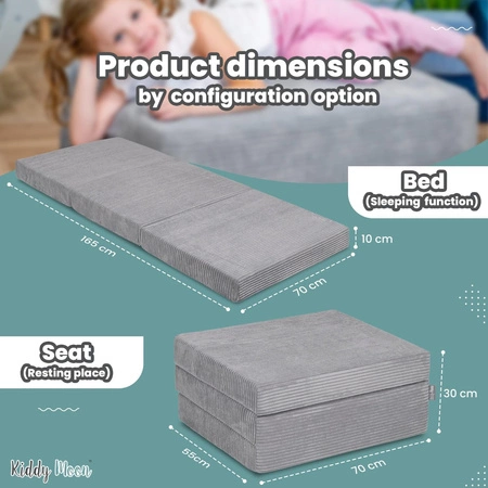 KiddyMoon MATERAC z poduszką KMMP-1650 Mebel piankowy, beżowy