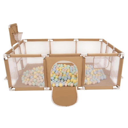  Boisko BO-100X z piłeczkami 6cm Zabawka kojec, beżowy: pastelowy beż-pastelowy niebieski-pastelowy żółty-mięta