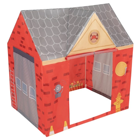 Domek do zabawy PH-400X + Wóz strażacki PH-500X z piłeczkami 6cm Zabawka namiot dla dzieci, czerwony: czarny-żółty-niebieski-czerwony-zielony