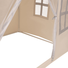 KiddyMoon Domek dla dzieci PH-002 z piłeczkami 7cm Zabawka namiot dla dzieci, white-grey: pastelowy beż-zielonoszary-pastelowy żółty-biały