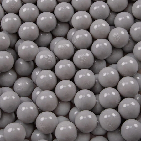 KiddyMoon Plastikowe piłeczki 6cm Zabawka zestaw kulek, szary