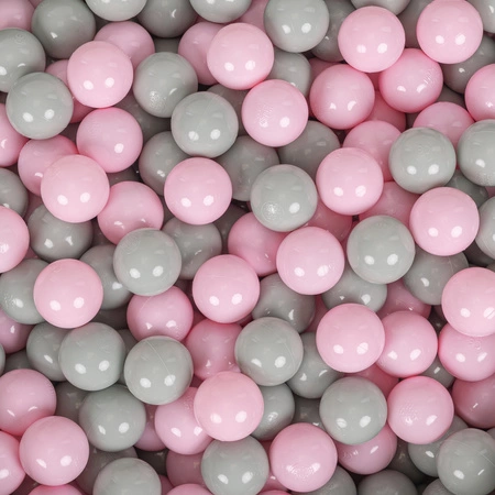 KiddyMoon Plastikowe piłeczki 7cm Zabawka zestaw kulek, pudrowy róż-zielonoszary