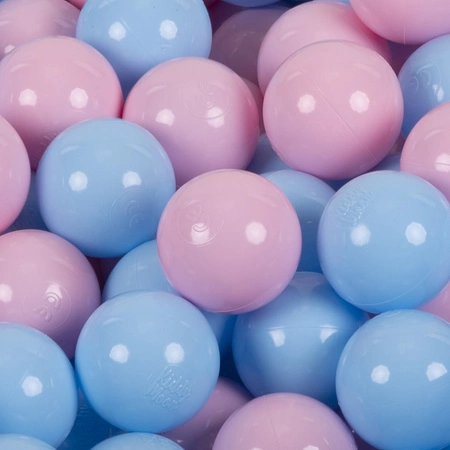 KiddyMoon Plastikowe piłeczki 7cm Zabawka zestaw kulek, pudrowy róż-babyblue