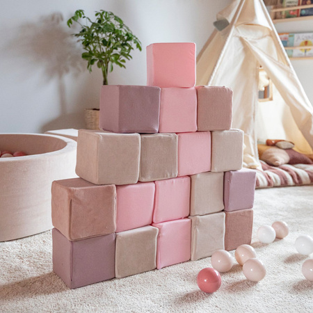 KiddyMoon Miękkie klocki 14cm Zabawka klocki z pianki, fioletowy