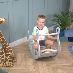 KiddyMoon Bujak dla dzieci WR-001 Zabawka na biegunach, grey