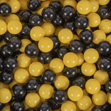 KiddyMoon Plastikowe piłeczki 7cm Zabawka zestaw kulek, czarny-żółty