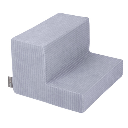 KiddyMoon Piankowy plac zabaw STRIPES PPZP-OK30VS-122 z piłeczkami Zabawka plac zabaw, ciemnoszary: pastelowy beż-biały-perła