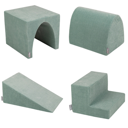 KiddyMoon Piankowy plac zabaw STRIPES PPZP-OK30VS-125 z piłeczkami Zabawka plac zabaw, zielony: pastelowy niebieski-pastelowy żółty-biały-mięta-pudrowy róż