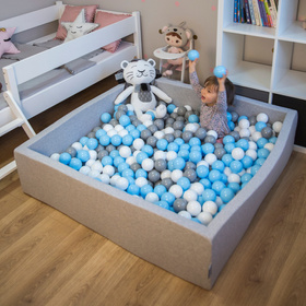 KiddyMoon Plastikowe piłeczki 7cm Zabawka zestaw kulek, babyblue