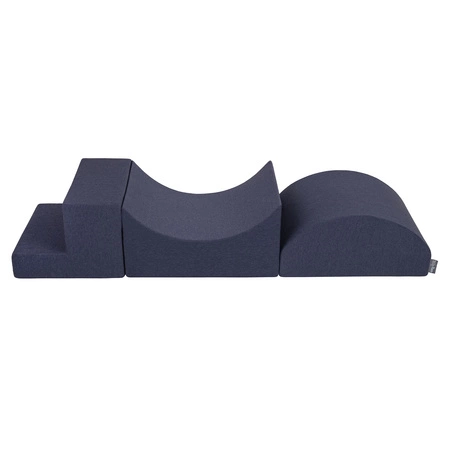 KiddyMoon Piankowy plac zabaw PPZP-OK30D-134 z piłeczkami Zabawka plac zabaw, granatowy: biały-szary-mięta