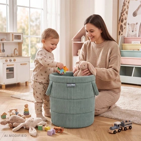 KiddyMoon KM-BIN Zabawka kosz, zielony