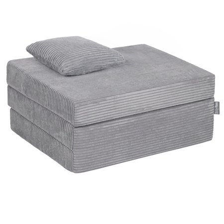 KiddyMoon MATERAC z poduszką KMMP-1650 Mebel piankowy, ciemnoszary
