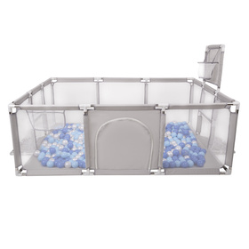 Boisko BO-100X z piłeczkami 6cm Zabawka kojec, szary: niebieski-babyblue-perła