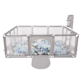 Boisko BO-100X z piłeczkami 6cm Zabawka kojec, szary: perła-szary-transparent-babyblue-mięta