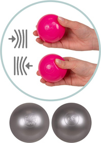 KiddyMoon Plastikowe piłeczki 7cm Zabawka zestaw kulek, pastelowy beż-biały-złoty