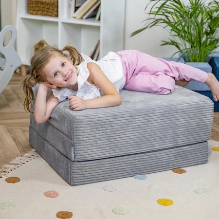 KiddyMoon MATERAC z poduszką KMMP-1650 Mebel piankowy, ciemnoszary