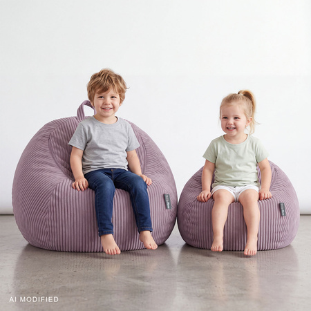 KiddyMoon KM-BAG-ES puf fotel worek na zabawki z zamkiem, fioletowy