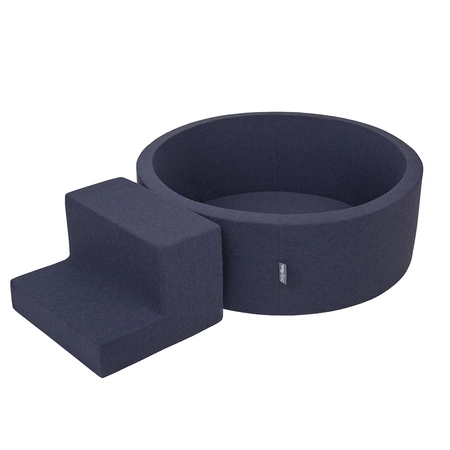 KiddyMoon Piankowy plac zabaw PPZP-OK30D-122 z piłeczkami Zabawka plac zabaw, granatowy: perła-szary-transparent-babyblue-mięta