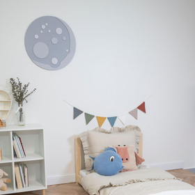 KiddyMoon Relief 3D BR-004 FullMoon Akcesoria dekoracje, księżyc: szary