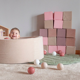 KiddyMoon Miękkie klocki 14cm Zabawka klocki z pianki, fioletowy