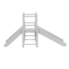 KiddyMoon Drewniany plac zabaw PG-001 Zabawka zjeżdżalnia, szary