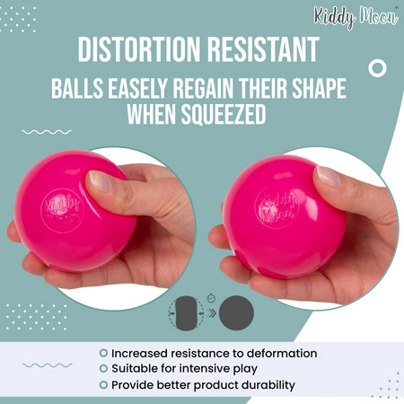 KiddyMoon Plastikowe piłeczki 7cm Zabawka zestaw kulek, perła-szary-transparent-pudrowy róż