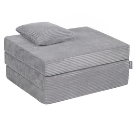 KiddyMoon MATERAC z poduszką KMMP-1650 Mebel piankowy, ciemnoszary