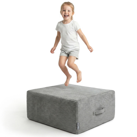KiddyMoon KTR-700 pufa trampolina sprężyny bonellowe ciemnoszary