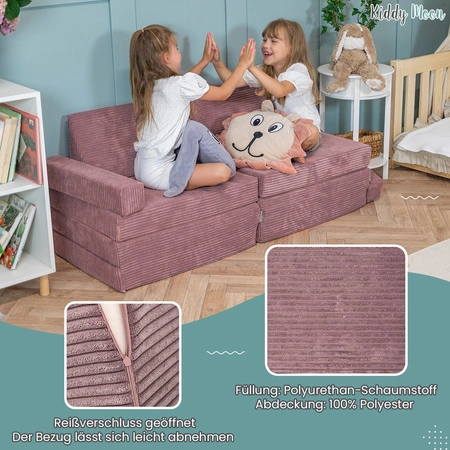 KiddyMoon Kanapa KKM-1400 Mebel piankowy, ciemnoszary
