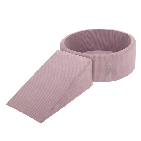 KiddyMoon Piankowy plac zabaw STRIPES PPZP-OK30VS-112 z piłeczkami Zabawka plac zabaw, fioletowy: pastelowy beż-biały-perła
