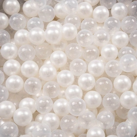 KiddyMoon Plastikowe piłeczki 6cm Zabawka zestaw kulek, perła-transparent