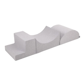 KiddyMoon Piankowy plac zabaw PPZP-OK30D-134 z piłeczkami Zabawka plac zabaw, jasnoszary: perła-szary-transparent-babyblue-mięta