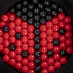 KiddyMoon Plastikowe piłeczki 7cm Zabawka zestaw kulek, czarny-czerwony