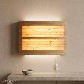 Kinkiet LED bambus wąski karmel 18 W 4000 K
