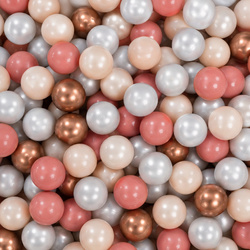KiddyMoon Plastikowe piłeczki 7cm Zabawka zestaw kulek, pastelowy beż-miedziany-perła-łososiowy