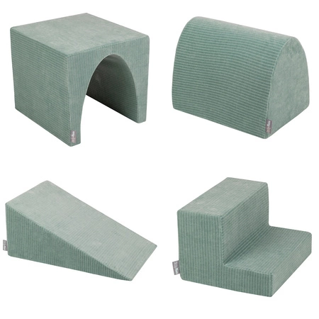 KiddyMoon Piankowy plac zabaw STRIPES PPZP-OK30VS-125 z piłeczkami Zabawka plac zabaw, zielony: pastelowy niebieski-pastelowy żółty-biały-mięta-pudrowy róż