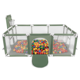 Boisko BO-100X z piłeczkami 6cm Zabawka kojec, zielony: żółty-zielony-niebieski-czerwony-pomarańcz