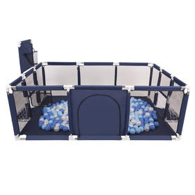 Boisko BO-100X z piłeczkami 6cm Zabawka kojec, granatowy: babyblue-niebieski-perła